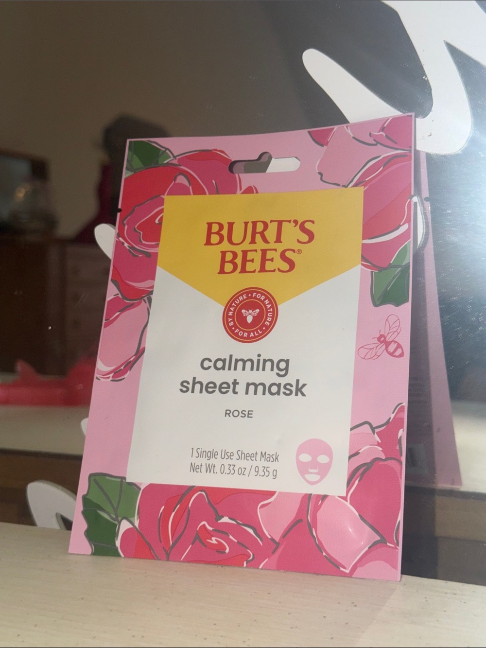 Burt's Bees Rose Calming Sheet Mask — Pink Packaging